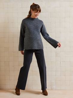 Vêtements de grossesse-Pull, gilet-Pull col rond grossesse maille jersey avec laine