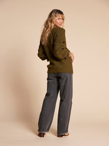 Gilet femme devant/dos en maille perlée grossesse et allaitement bois de rose+vert - vertbaudet enfant 