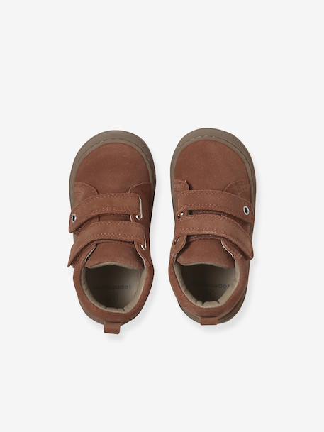 Bottillons à scratchs cuir souple bébé premiers pas bleu+bleu électrique+bleu jean+caramel+chocolat+lot marron+marron+ocre+sable+vert+vert sauge - vertbaudet enfant 