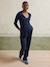 Jumpsuit voor zwangerschap en borstvoeding van fleece marineblauw - vertbaudet enfant 