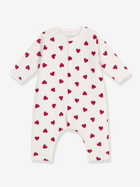 Gewatteerd babypakje van katoen met hartjesprint PETIT BATEAU wit - vertbaudet enfant 