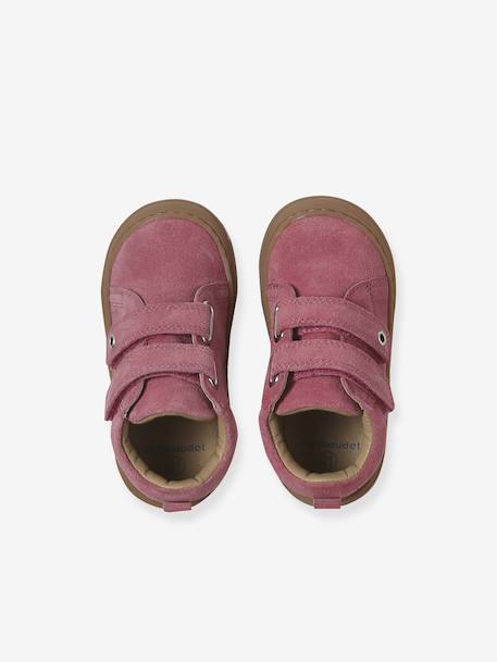 Zachte lederen baby-slofjes voor de eerste stapjes beige, bedrukt+blauw, bedrukt+brons+goud+roze (poederkleur)+rozen+rozenhout+turquoiseblauw+zachtpaars - vertbaudet enfant 