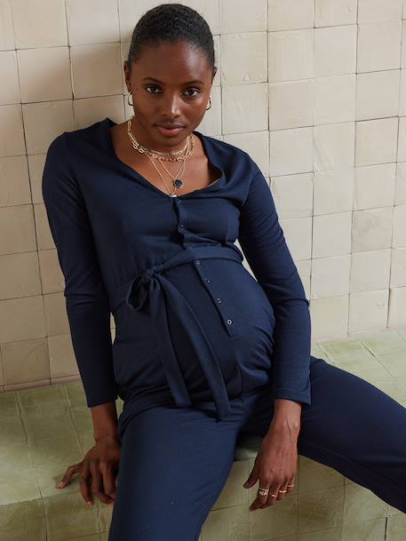 Combinaison en molleton grossesse et allaitement marine - vertbaudet enfant 