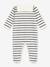 Gemengde baby pyjama in fluweel / velours met PETIT BATEAU streepjesprint marineblauw - vertbaudet enfant 