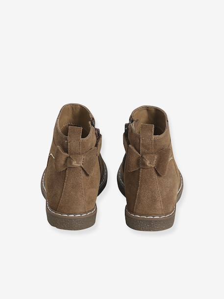 Boots enfant fille cuir zippées camel+marine+noir imprimé - vertbaudet enfant 