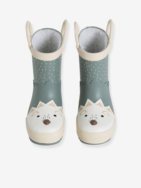 Bottes de pluie bébé détails ludiques bleu clair+marine+rayé marine+vert imprimé - vertbaudet enfant 