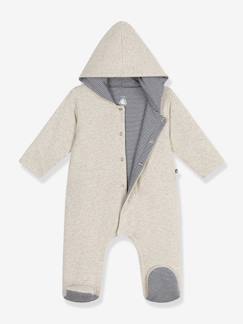 Baby-Pyjama,  overpyjama-Gewatteerde babypakje met capuchon van katoen PETIT BATEAU 
