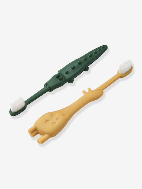 Fabio set de brosses à dents rose+vert - vertbaudet enfant 