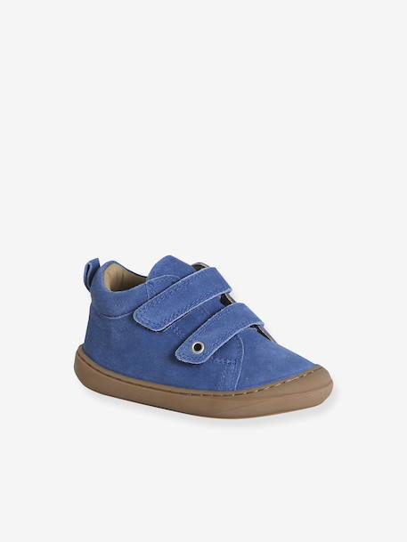 Babyslofjes van zacht leer met antislip blauw+bruin+chocoladebruin+felblauw+groen+jeansblauw+karamel+okergeel+saliegroen+veel bruin+zandbeige - vertbaudet enfant 
