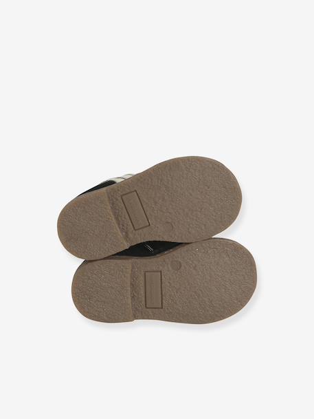 Boots bébé fille cuir zippées noir+or - vertbaudet enfant 