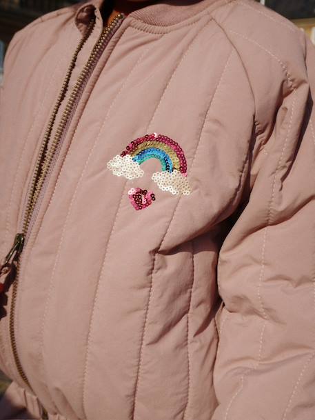 Blouson matelassé motifs en sequins Juno Konges Sløjd lilas+rose+rose nude - vertbaudet enfant 