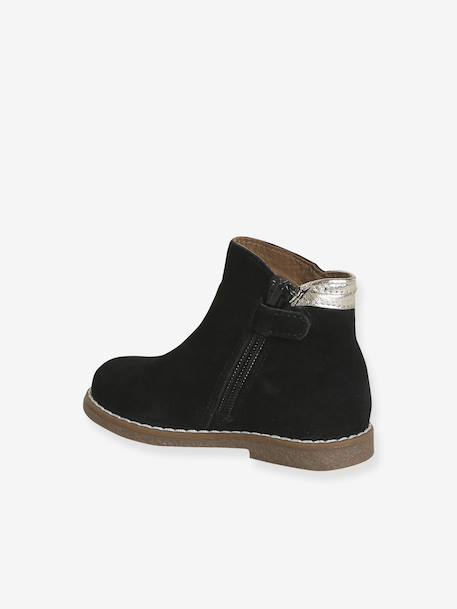 Boots bébé fille cuir zippées noir+or - vertbaudet enfant 