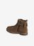 Boots enfant fille cuir zippées camel+marine+noir imprimé - vertbaudet enfant 
