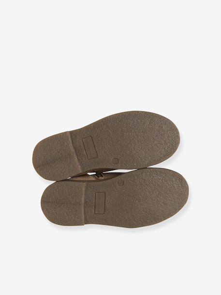 Leren boots voor meisjes en hartjes uit de VERTBAUDET kleutercollectie kameel - vertbaudet enfant 