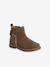 Boots enfant fille cuir zippées camel+marine+noir imprimé - vertbaudet enfant 