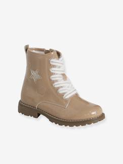 Chaussures-Chaussures fille 23-38-Bottines enfant fille zippées et lacets élastiqués