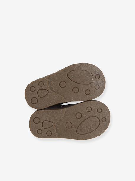 Boots bébé fille cuir zippées beige imprimé+bordeaux+CAMEL+marine+noir - vertbaudet enfant 