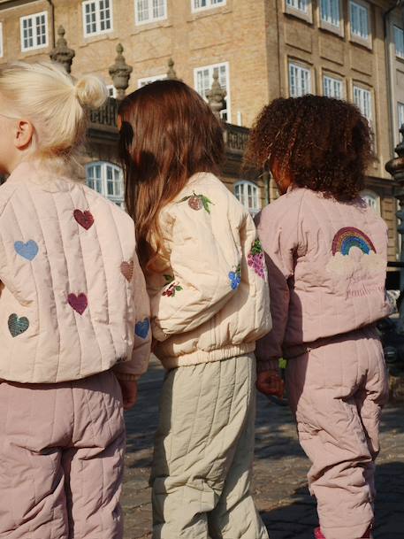 Blouson matelassé motifs en sequins Juno Konges Sløjd lilas+rose+rose nude - vertbaudet enfant 