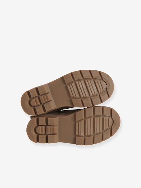 Boots enfant fille cuir élastiquées et zippées camel - vertbaudet enfant 