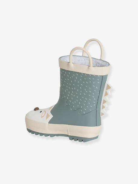 Gestreepte regenlaarzen voor baby groen, bedrukt+lichtblauw+marineblauw+marineblauw, gestreept - vertbaudet enfant 