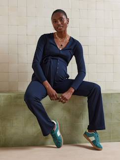 Zwangerschapskleding-Salopet, jumpsuit-Jumpsuit voor zwangerschap en borstvoeding van fleece