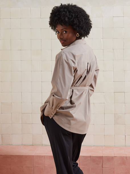 Tuniekblouse voor zwangerschap en borstvoeding van biologisch katoen* taupe - vertbaudet enfant 