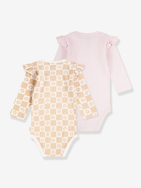 Lot de 2 bodies manches longues rose - vertbaudet enfant 