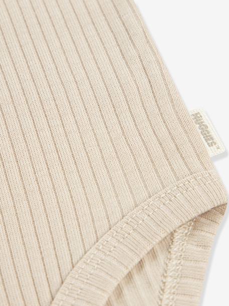 Lot de 3 bodies bébé manches courtes beige - vertbaudet enfant 