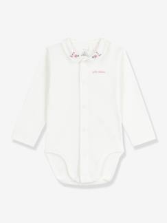 -Body baby met geborduurde kraag in ribstof PETIT BATEAU 