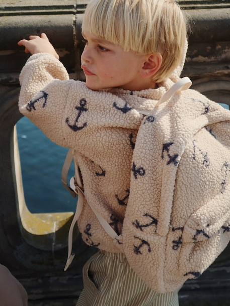 Veste teddy Jody zippée en polaire enfant beige+blanc+multicolore - vertbaudet enfant 