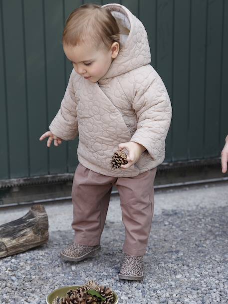 Manteau matelassé fantaisie bébé beige - vertbaudet enfant 