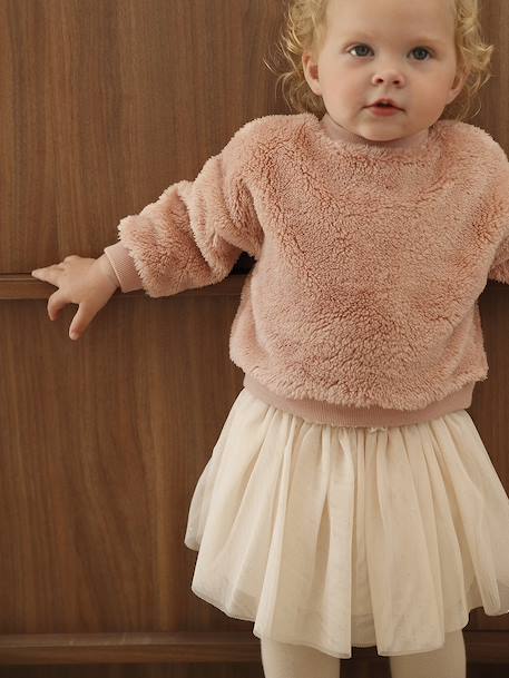 Ensemble bébé sweat-shirt + jupon rose poudré - vertbaudet enfant 