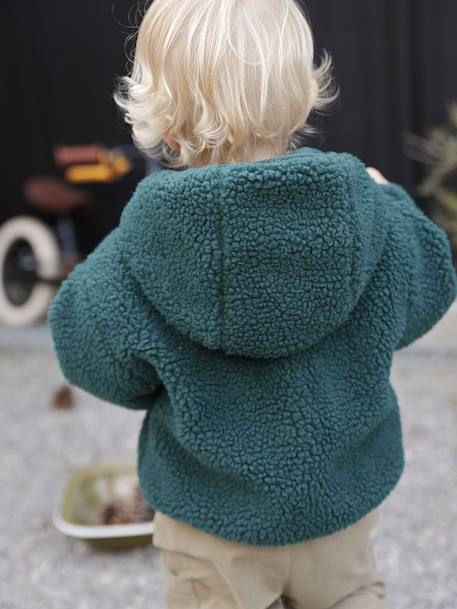 Blouson bébé en sherpa vert sapin - vertbaudet enfant 