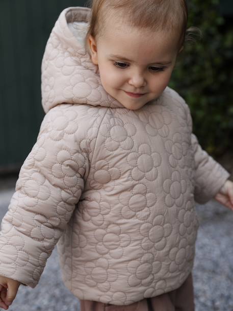 Manteau matelassé fantaisie bébé beige - vertbaudet enfant 