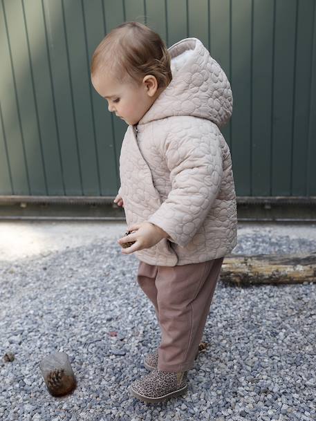 Manteau matelassé fantaisie bébé beige - vertbaudet enfant 