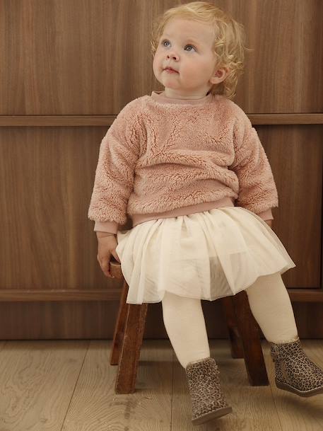 Ensemble bébé sweat-shirt + jupon rose poudré - vertbaudet enfant 