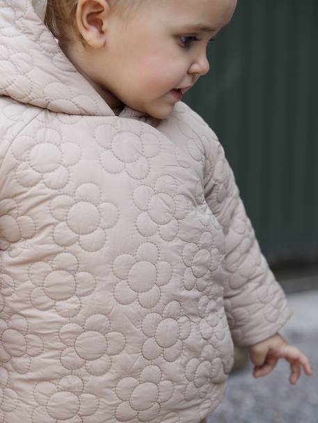 Manteau matelassé fantaisie bébé beige - vertbaudet enfant 