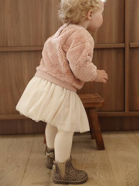 Ensemble bébé sweat-shirt + jupon rose poudré - vertbaudet enfant 
