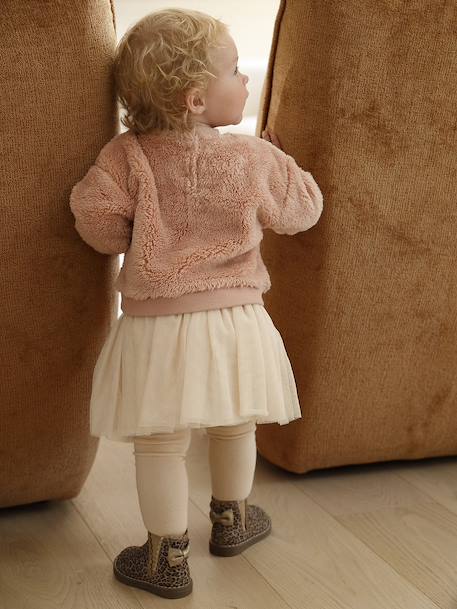 Ensemble bébé sweat-shirt + jupon rose poudré - vertbaudet enfant 