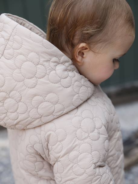 Manteau matelassé fantaisie bébé beige - vertbaudet enfant 