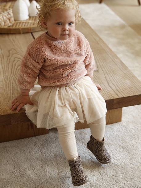 Ensemble bébé sweat-shirt + jupon rose poudré - vertbaudet enfant 