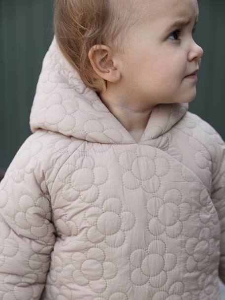 Manteau matelassé fantaisie bébé beige - vertbaudet enfant 