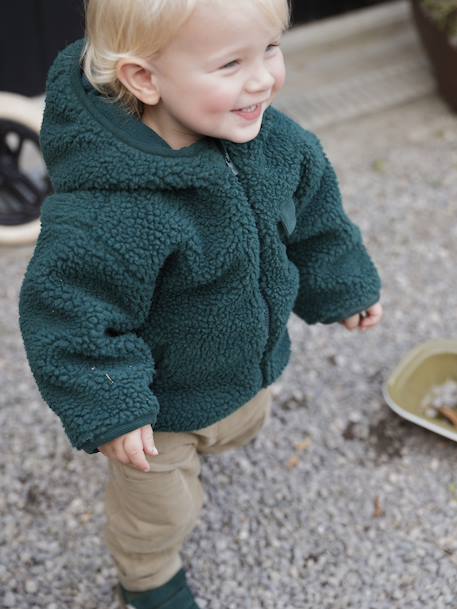 Blouson bébé en sherpa vert sapin - vertbaudet enfant 