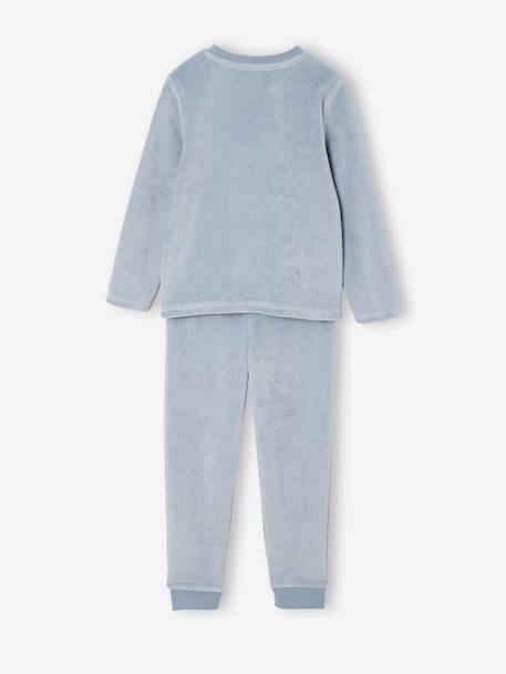 Lot 2 pyjamas garçon velours animaux polaires bleu ciel - vertbaudet enfant 