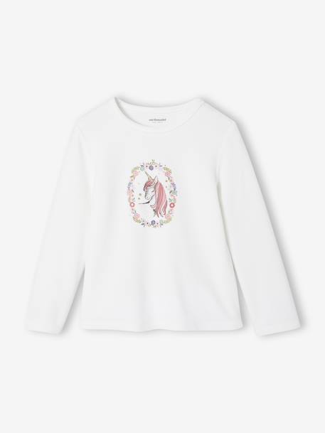 Set van 2 pyjama's fluweel / velours Eenhoorn meisje ecru - vertbaudet enfant 