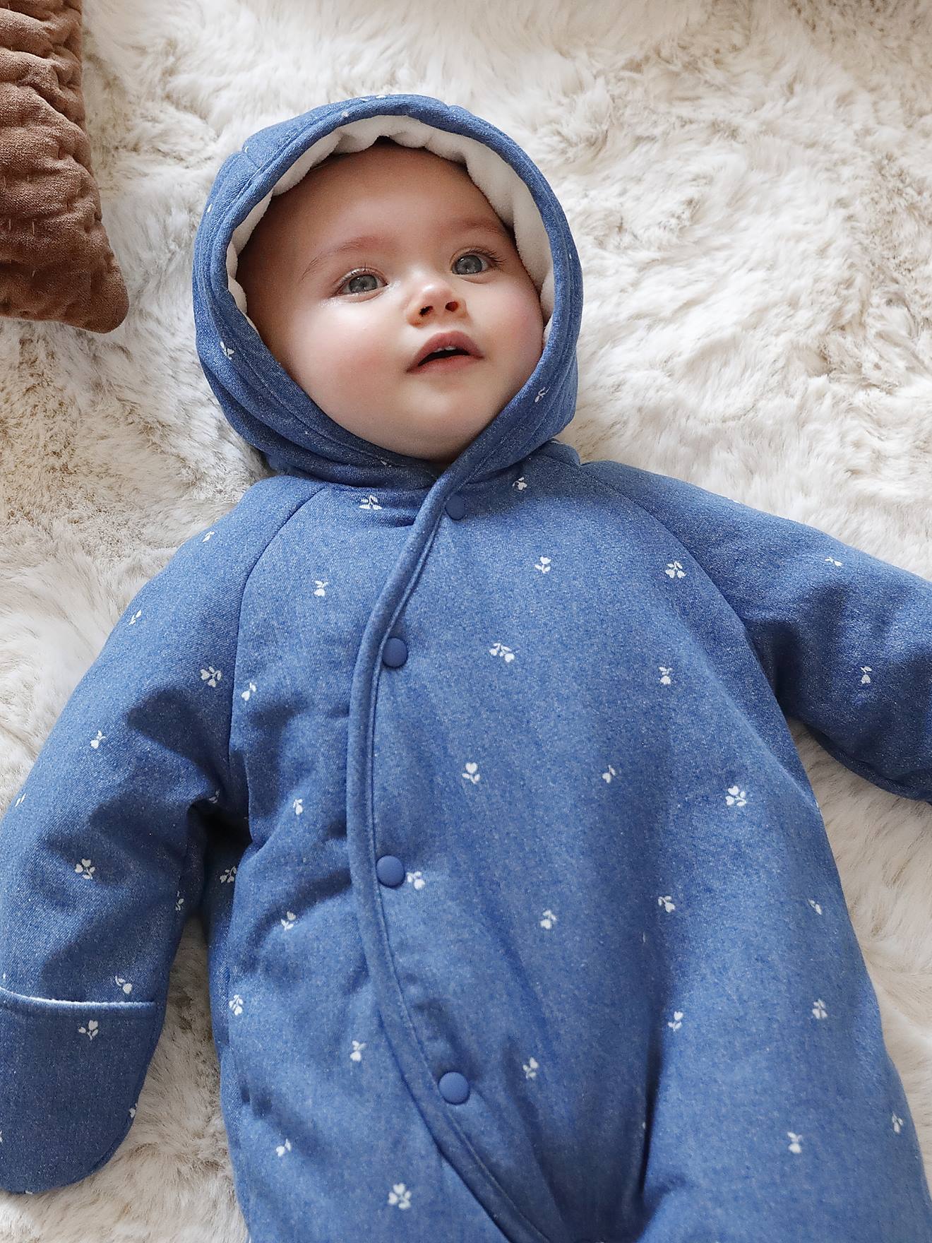 Combinaison De Pluie Bébé Imprimée Avec Capuche - Doublure Polaire, Fermeture Zip, Poches
