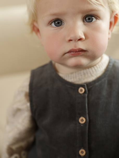 Combinaison bébé en velours côtelé anthracite - vertbaudet enfant 