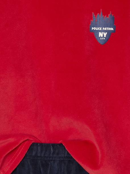 Set van 2 jongenspyjama's fluweel/velours Politie marineblauw - vertbaudet enfant 