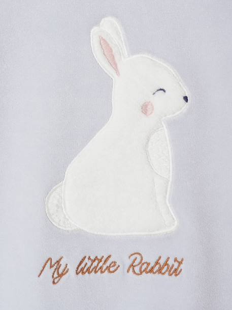 Pyjama  fluweel / velours  voor meisjes Konijn hemelsblauw - vertbaudet enfant 