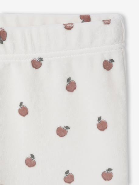 Set van 2 pyjama's voor meisjes in fluweel / velours Fruit ecru - vertbaudet enfant 